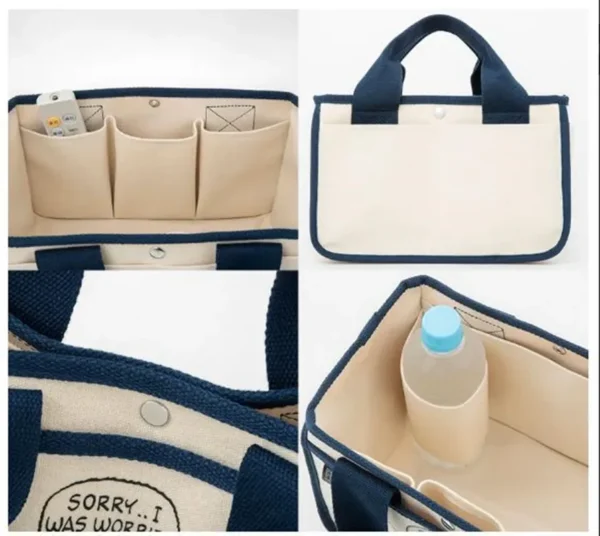 Snoopy Canvas Multifunction Handbag Boys and Girls Cartoon Cute Tote Bag Desktop Organizer storage Bag shopping bag