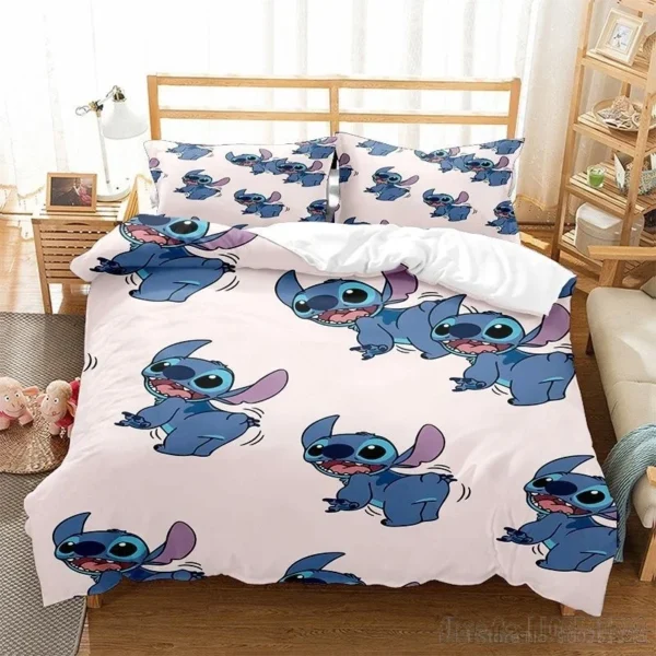 Cute Stitch Love Child Duvet Cover Set HD Comforter Cover Bedclothes for Kids Bedding Sets Bedroom Decor