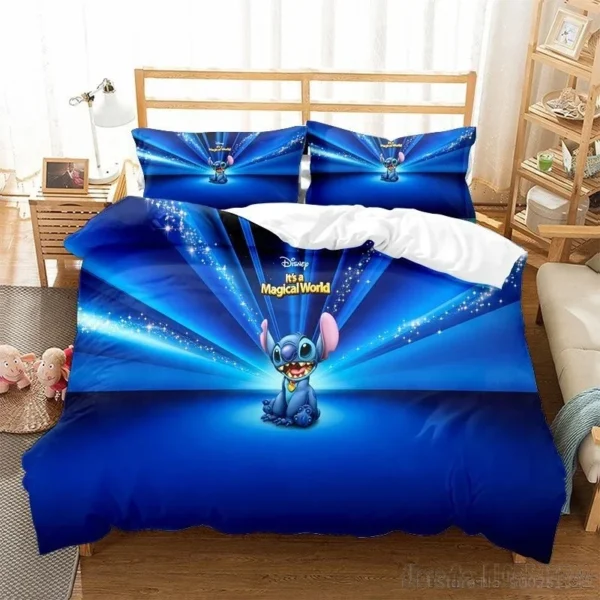 Cute Stitch Love Child Duvet Cover Set HD Comforter Cover Bedclothes for Kids Bedding Sets Bedroom Decor