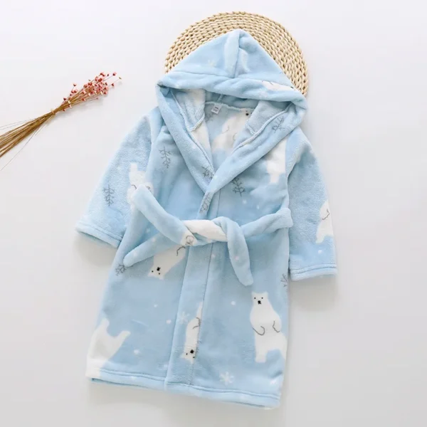 Warm Soft Children Flannel Pajamas Boy Astronaut Robe Winter Christmas Kids Bathrobe Baby Girl Homewear Child Sleepwear 2-12Year