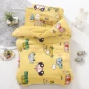 Baby Cartoon Print Bedding Set Duvet Covers Pillowcases Set Autumn Winter Warm Suede Bedclothes Bed Linen CP29