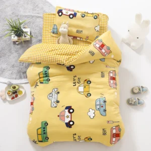 3pcs Baby Cot Bedding Set Without Core Milk Velvet Quilt Girls Cartoon Warm Duvet Cover Pillow Case Mattress Cover CP25