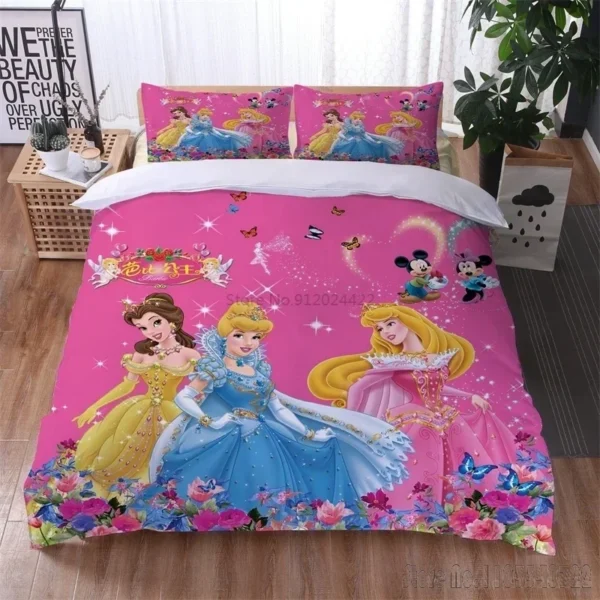 Princess Snow White Ariel Belle Aurora Cinderella Duvet Cover Set HD Cover for Kids Bedding Sets Bedclothes Bedroom Decor