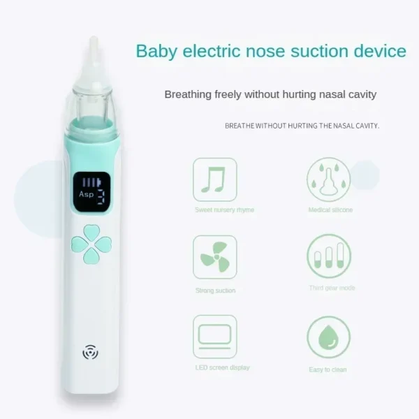 3-in-1 Electric Nasal Aspirator Baby Absorber Equipment Silent Utensils Obstruction Rhinitis Cleaner New Born Items Care Tools