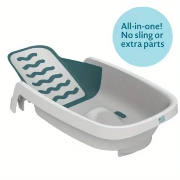 The 4-in-1 Reclining Newborn to Toddler Baby Tub - White provides essential back support.