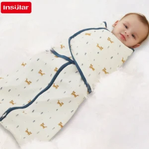 kf-S385cb8dbc6514c11ab2747bad24656d9J Baby Sleeping Bag For Newborn Summer Thin Soft Cotton Boys Girls Wrap Sleepwear 0-3M Adjustable Breathable Baby Swaddle Blanket