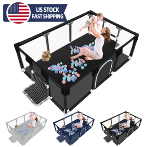 ANGDUO 71in Large Baby Playpen Anti-Slip Baby Activity Fence Play Yard With Breathable Mesh Play Yard For Infant Children Gifts