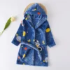 Warm Soft Children Flannel Pajamas Boy Astronaut Robe Winter Christmas Kids Bathrobe Baby Girl Homewear Child Sleepwear 2-12Year