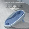 Foldable Baby Bath Seat - Non-Slip PP Shower Net Support, Ergonomic Backrest Design, Easy-Clean Christmas Gift for Toddlers