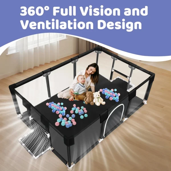 ANGDUO 71in Large Baby Playpen Anti-Slip Baby Activity Fence Play Yard With Breathable Mesh Play Yard For Infant Children Gifts