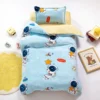 Baby Cartoon Print Bedding Set Duvet Covers Pillowcases Set Autumn Winter Warm Suede Bedclothes Bed Linen CP29