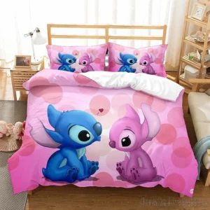 kf-S717bf7d5b71e455bb91b54ceef95499eA Cute Stitch Love Child Duvet Cover Set HD Comforter Cover Bedclothes for Kids Bedding Sets Bedroom Decor