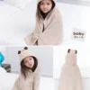 Children's Towel Cloak Quick-Drying Coral Velvet Robe Cartoon Cape Baby Darling Hooded