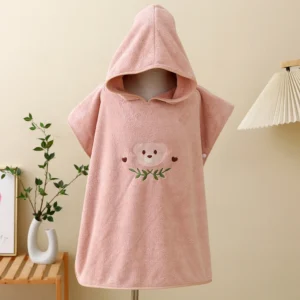 Baby Bathrobe Hooded Soft Coral Velvet Child Bath Towel Cute Cartoon Animal Warm Towel Blanket Toddler Sleeping Swaddle Wrap