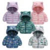 Baby Boys Girls Jackets For Kids Cartoon Bear Zipper Coats Autumn Boys Warm Hooded Down Jackets Children Christmas Outerwear