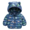 Baby Boys Girls Jackets For Kids Cartoon Bear Zipper Coats Autumn Boys Warm Hooded Down Jackets Children Christmas Outerwear
