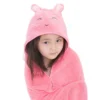 Children's Towel Cloak Quick-Drying Coral Velvet Robe Cartoon Cape Baby Darling Hooded