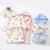 Warm Soft Children Flannel Pajamas Boy Astronaut Robe Winter Christmas Kids Bathrobe Baby Girl Homewear Child Sleepwear 2-12Year