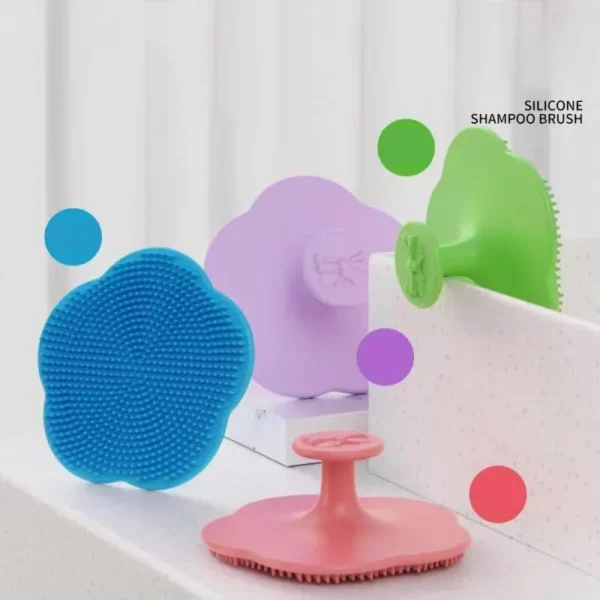 Silicone Shampoo Brush for Baby Infant Bathing Soft Silicone Boys Kids Shower Brush Head Hair Washing Massage Brushes Wipe Comb
