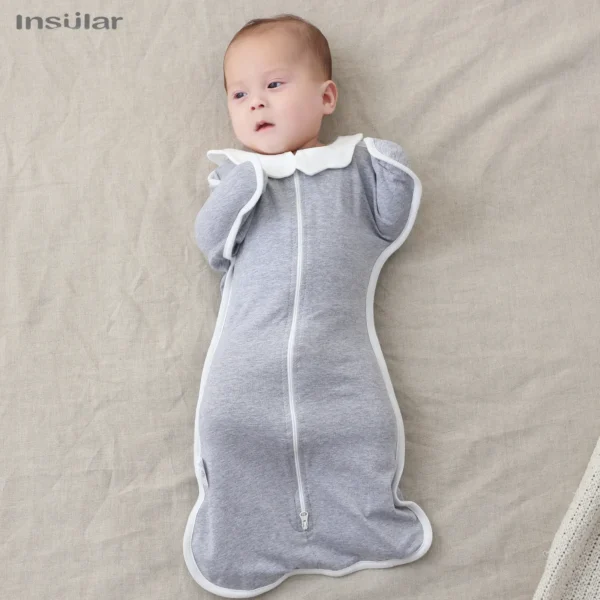 Newborn Baby Sleeping Bag Raised Hand Anti-shock Cotton Sleepsack Baby Swaddle Blanket Anti Startle JumpItems Blanket Baby Item