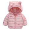 Baby Boys Girls Jackets For Kids Cartoon Bear Zipper Coats Autumn Boys Warm Hooded Down Jackets Children Christmas Outerwear