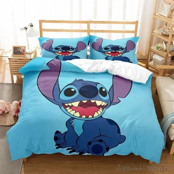 Cute Stitch Love Child Duvet Cover Set HD Comforter Cover Bedclothes for Kids Bedding Sets Bedroom Decor