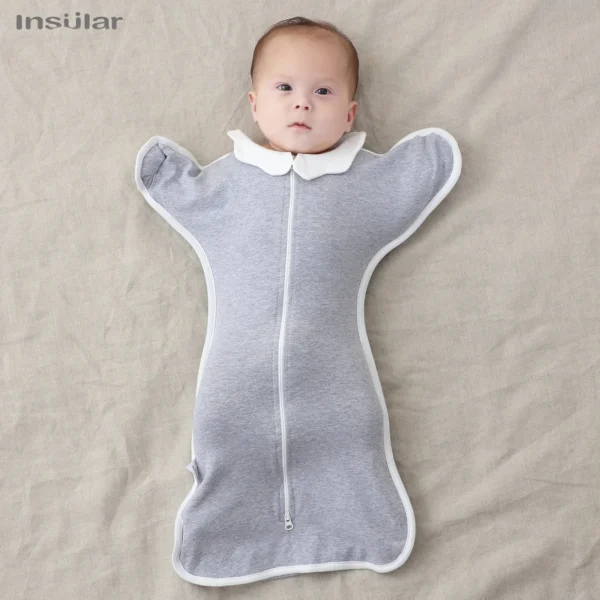 Newborn Baby Sleeping Bag Raised Hand Anti-shock Cotton Sleepsack Baby Swaddle Blanket Anti Startle JumpItems Blanket Baby Item