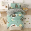 Baby Cartoon Print Bedding Set Duvet Covers Pillowcases Set Autumn Winter Warm Suede Bedclothes Bed Linen CP29