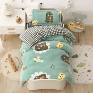 kf-Sc5651d508d814190b604b2aa278215aeM Baby Cartoon Print Bedding Set Duvet Covers Pillowcases Set Autumn Winter Warm Suede Bedclothes Bed Linen CP29