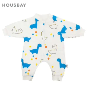 Sleeping Bag For Childern 0-4 Years Cute Cartoon Dinosaur Printed 3-Ways Zipper Kids Homewear Winter Warm Sleepsacks 1.5Tog