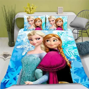 kf-Se2bb83b199484be79cba4055d27226c7C Cartoon Anime Frozen Elsa Duvet Cover Set HD Comforter Cover for Kids Bedding Sets Bedclothes Bedroom Decor