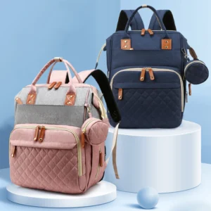 Baby Travel Backpack Fashionable mommy bag with foldable infant bed and storage compartments