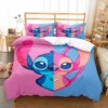 Cute Stitch Love Child Duvet Cover Set HD Comforter Cover Bedclothes for Kids Bedding Sets Bedroom Decor